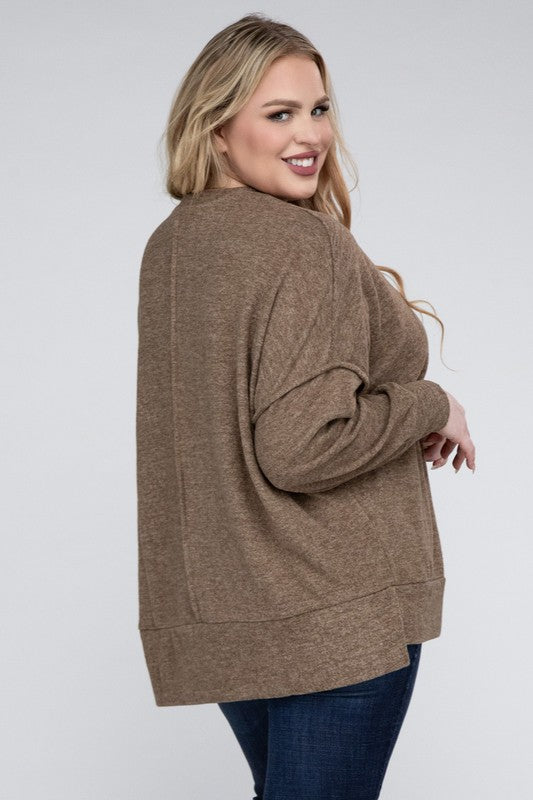 Curvy Brushed Melange Sweater (5 Colors)