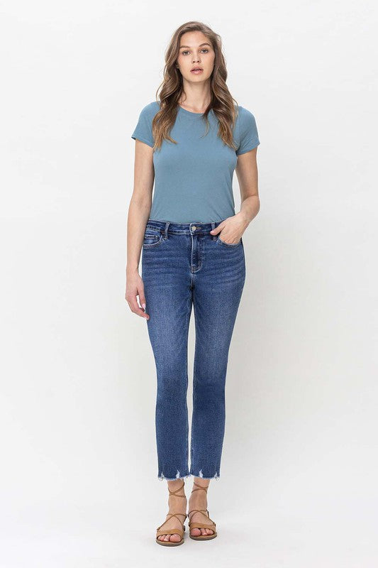 Vervet by Flying Monkey High Rise Crop Slim Straight Jeans