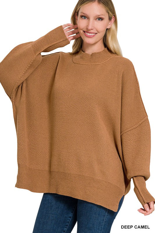 Stephanie Side Slit Oversized Sweater (7 Colors)