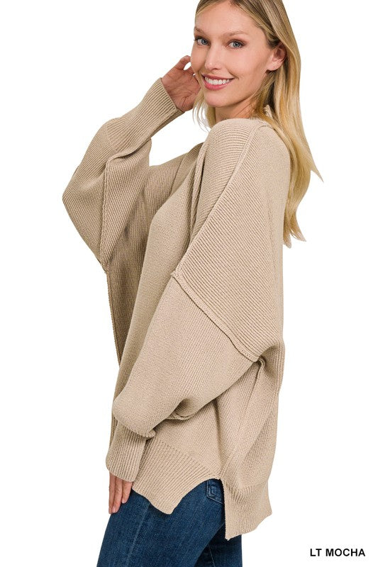 Stephanie Side Slit Oversized Sweater (7 Colors)