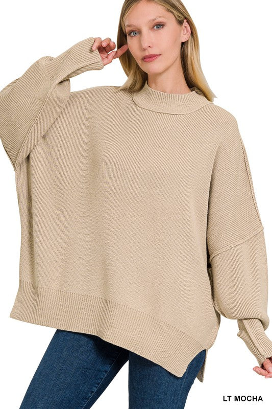 Stephanie Side Slit Oversized Sweater (7 Colors)