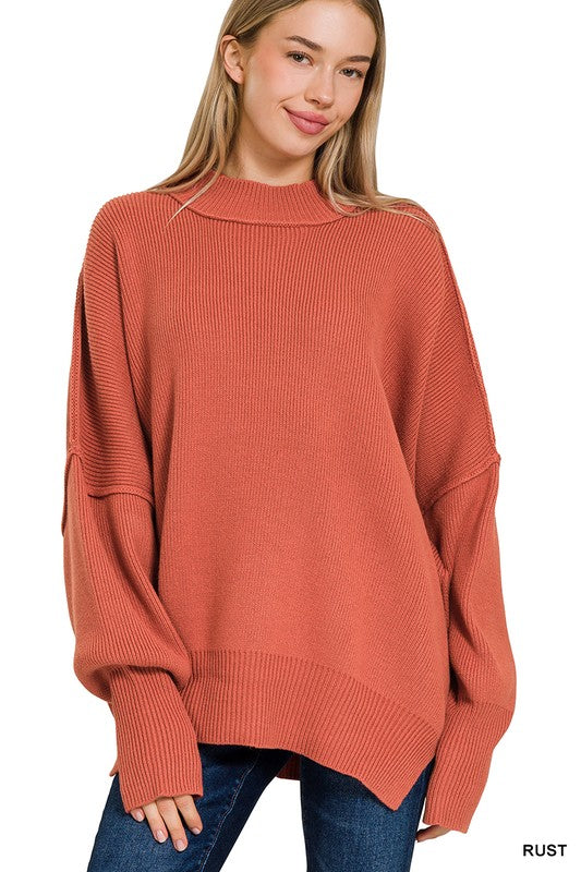 Stephanie Side Slit Oversized Sweater (7 Colors)