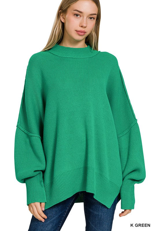 Stephanie Side Slit Oversized Sweater (7 Colors)