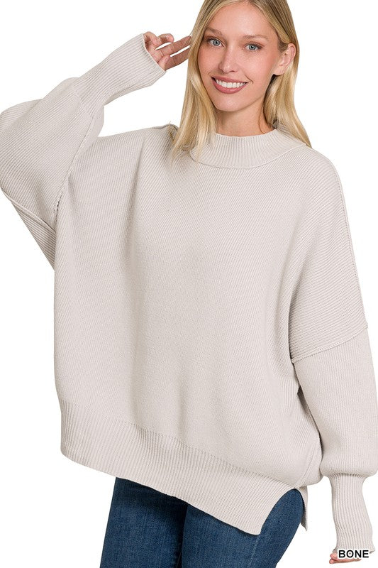 Stephanie Side Slit Oversized Sweater (7 Colors)