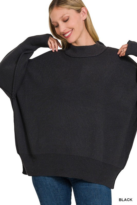 Stephanie Side Slit Oversized Sweater (7 Colors)