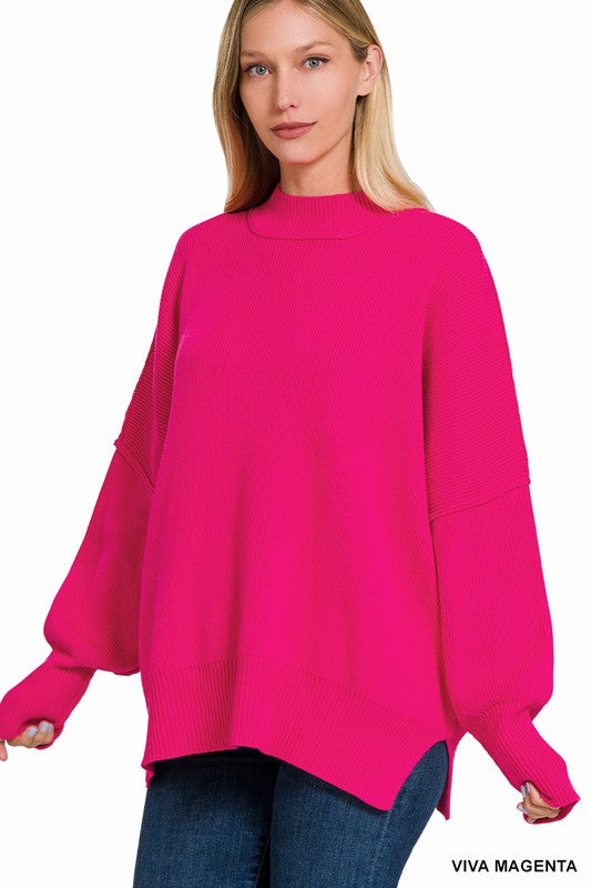 Stephanie Side Slit Oversized Sweater (7 Colors)