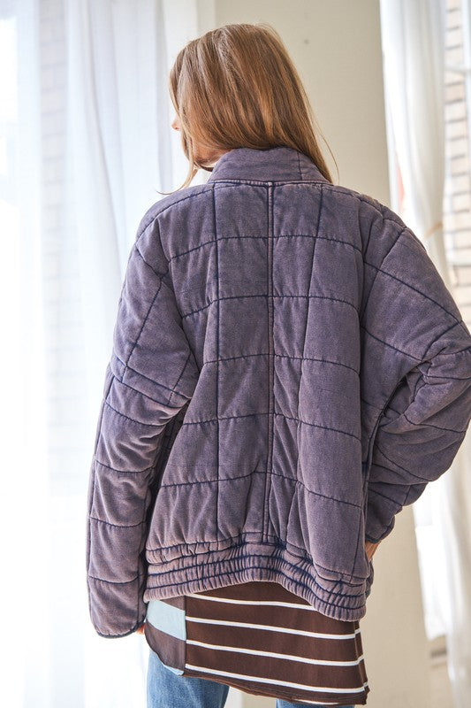 Washed Soft Comfy Oversized Quilted Jacket (4 Colors)