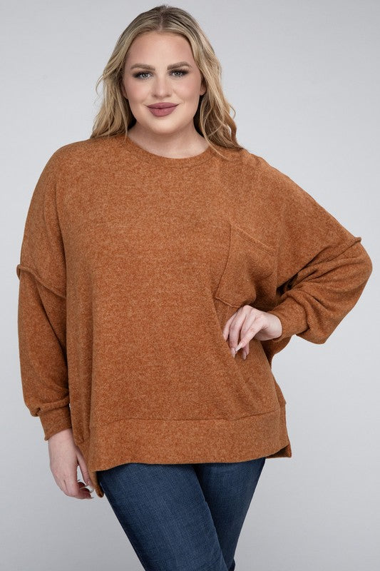 Curvy Brushed Melange Sweater (5 Colors)