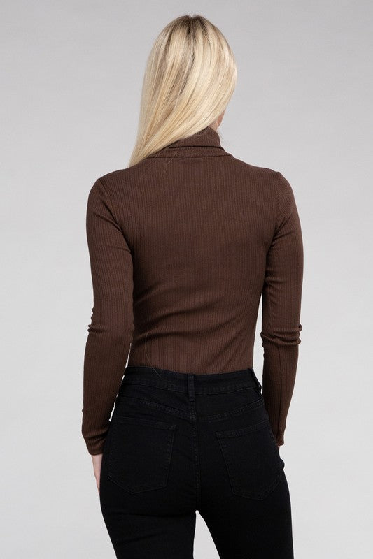 Lara Long-Sleeve Turtleneck Bodysuit