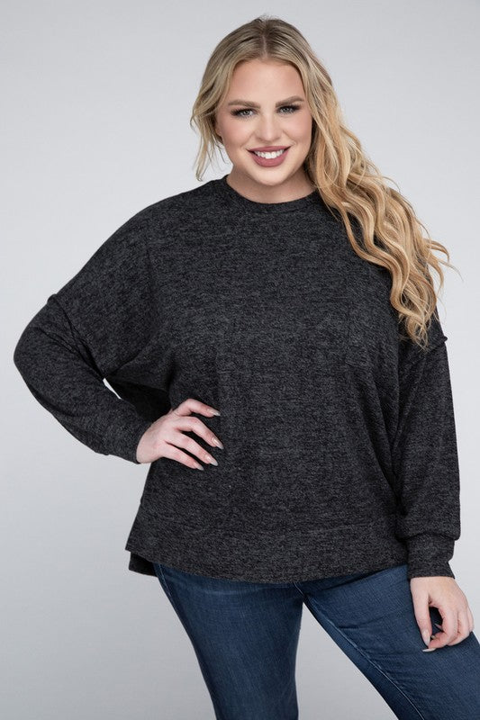 Curvy Brushed Melange Sweater (5 Colors)