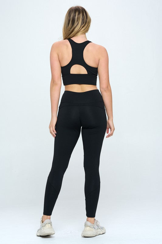 Two Piece Activewear Set with Cut-Out Detail (5 Colors)