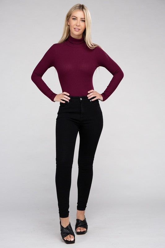 Lara Long-Sleeve Turtleneck Bodysuit