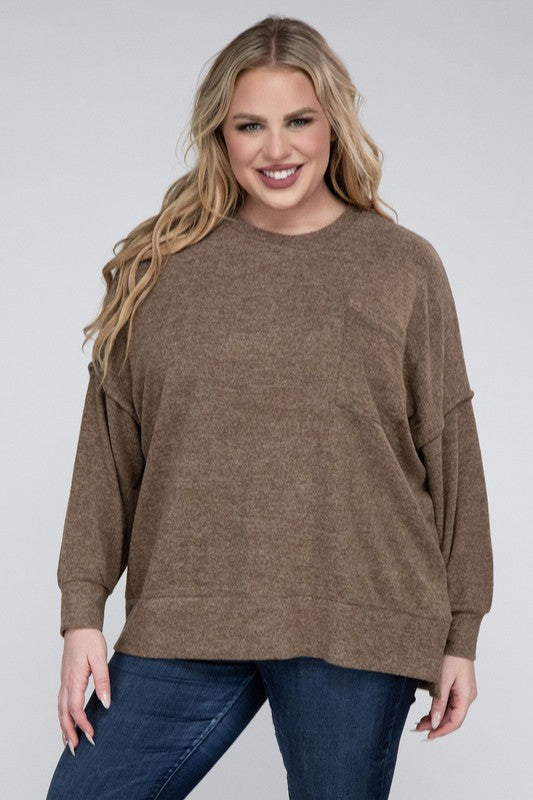 Curvy Brushed Melange Sweater (5 Colors)