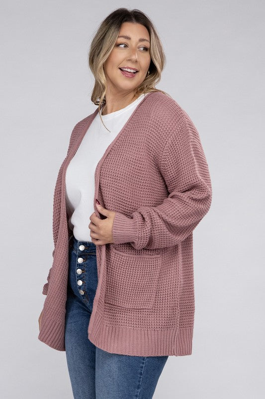 Curvy Waffle-Knit Sweater (5 Colors)