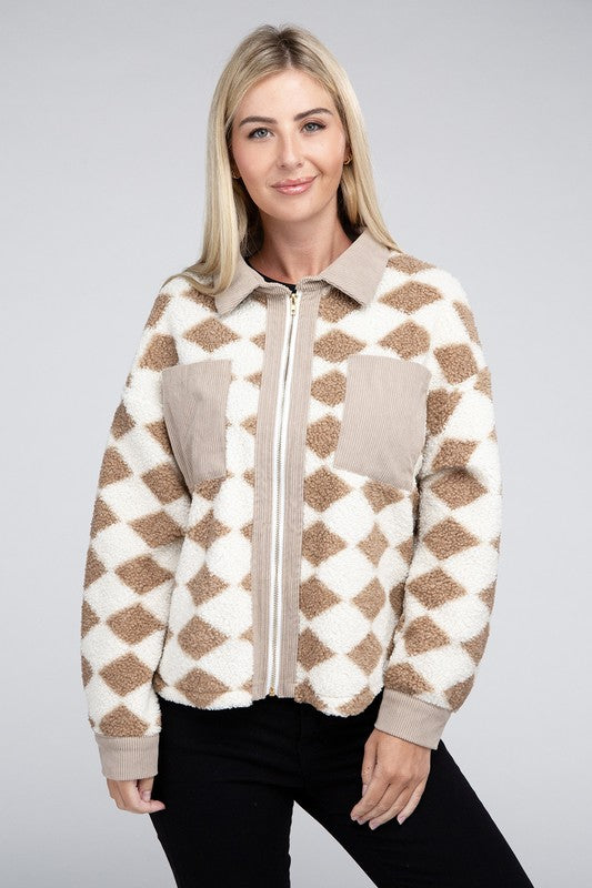 Sutton Checkered Zipper Jacket