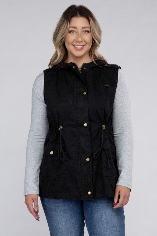 Curvy Military Hoodie Vest (2 Colors)