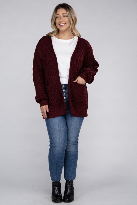 Curvy Waffle-Knit Sweater (5 Colors)