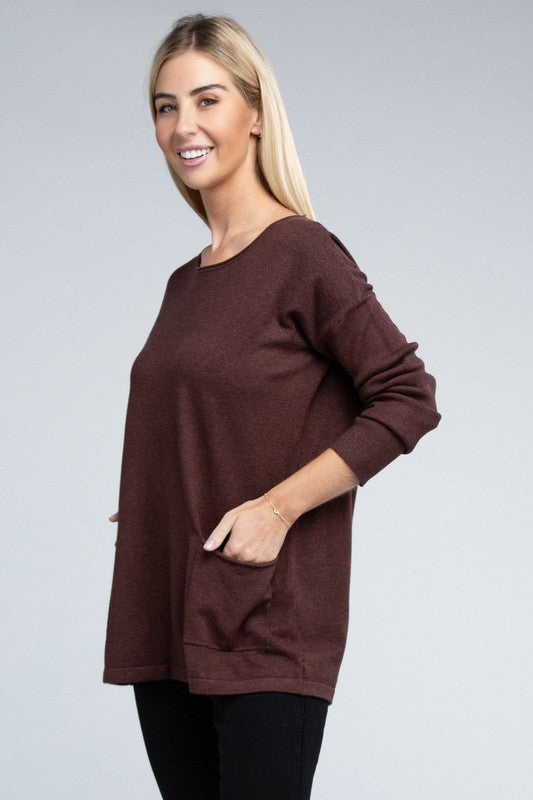 Viscose Front Pocket Sweater (5 Colors)