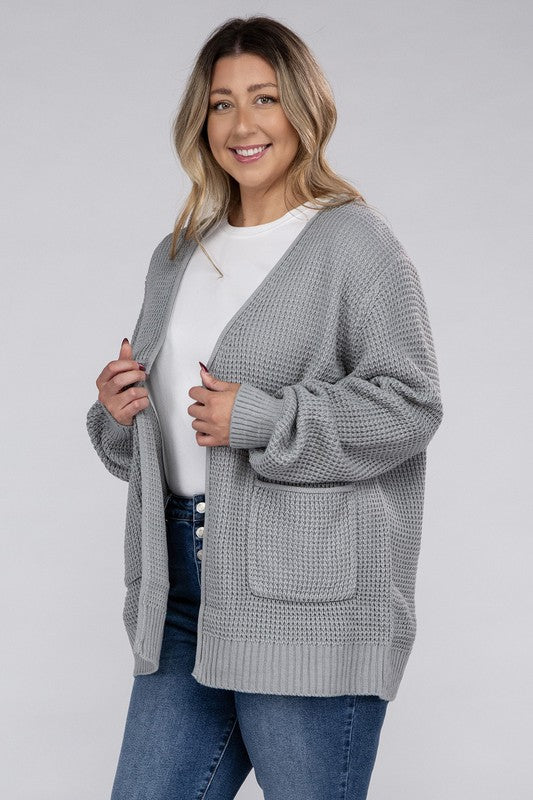 Curvy Waffle-Knit Sweater (5 Colors)