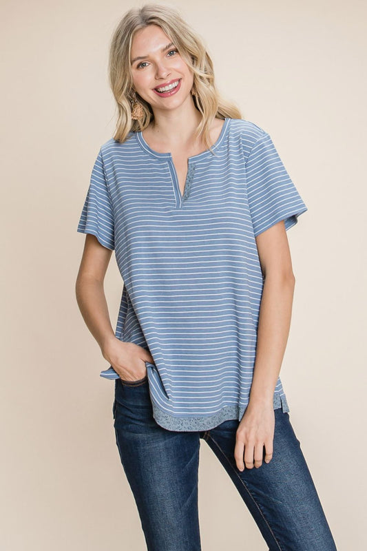 Nautical Notched Neck Top