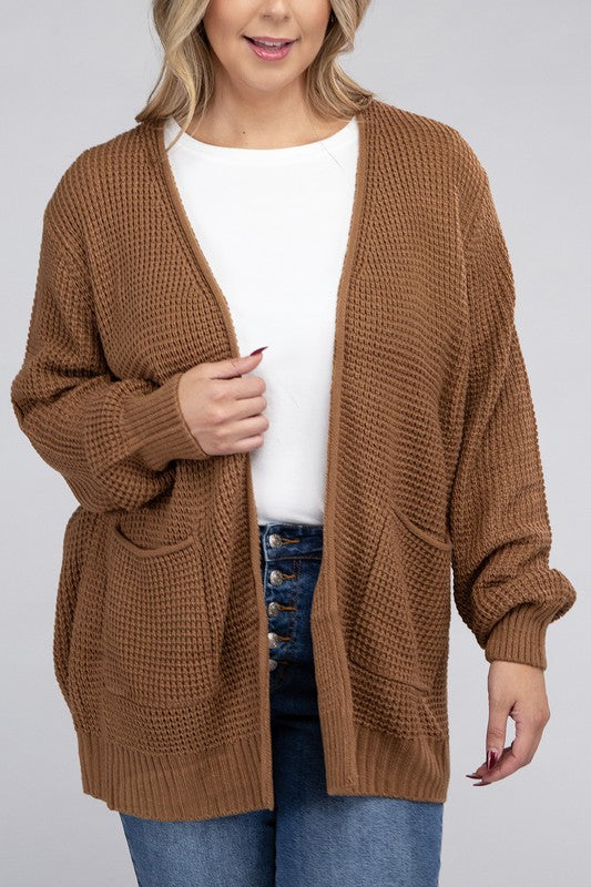 Curvy Waffle-Knit Sweater (5 Colors)