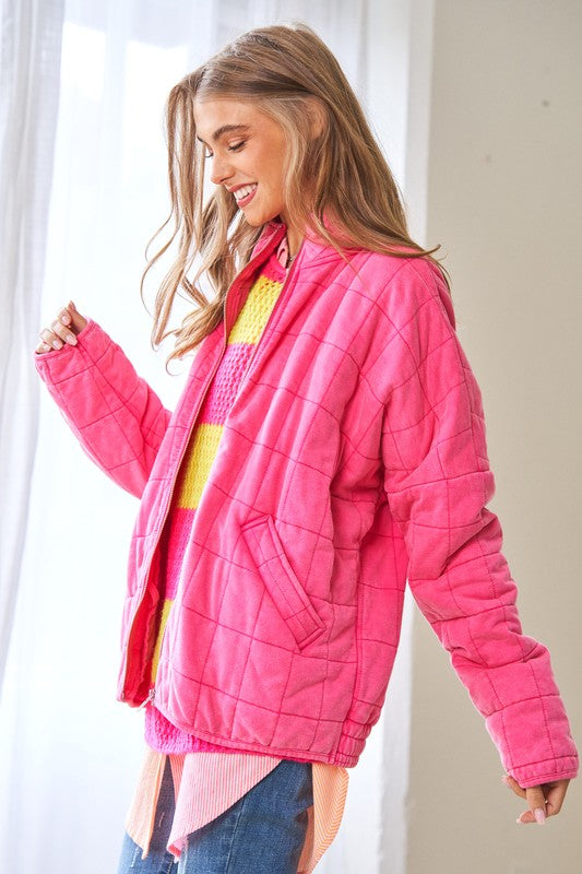 Washed Soft Comfy Oversized Quilted Jacket (4 Colors)