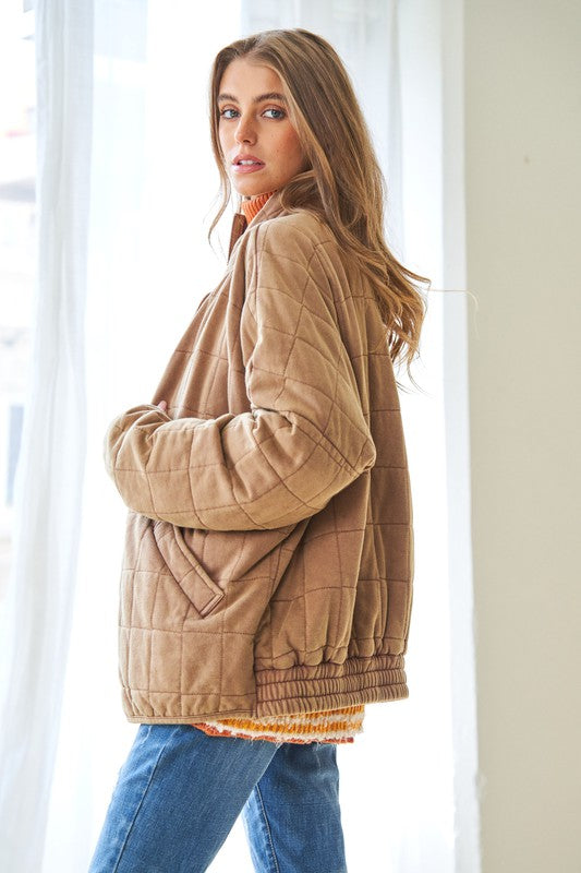 Washed Soft Comfy Oversized Quilted Jacket (4 Colors)