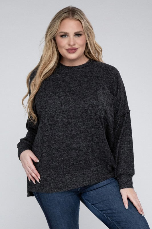 Curvy Brushed Melange Sweater (5 Colors)