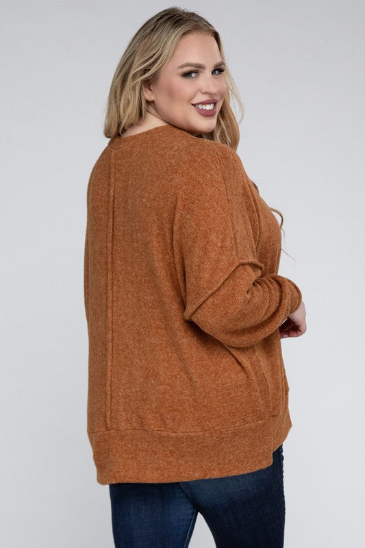 Curvy Brushed Melange Sweater (5 Colors)