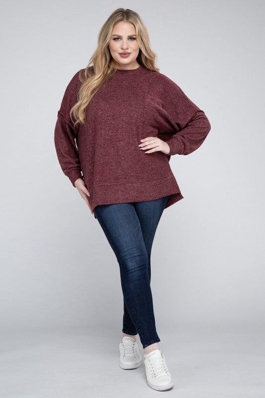 Curvy Brushed Melange Sweater (5 Colors)