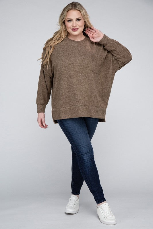 Curvy Brushed Melange Sweater (5 Colors)