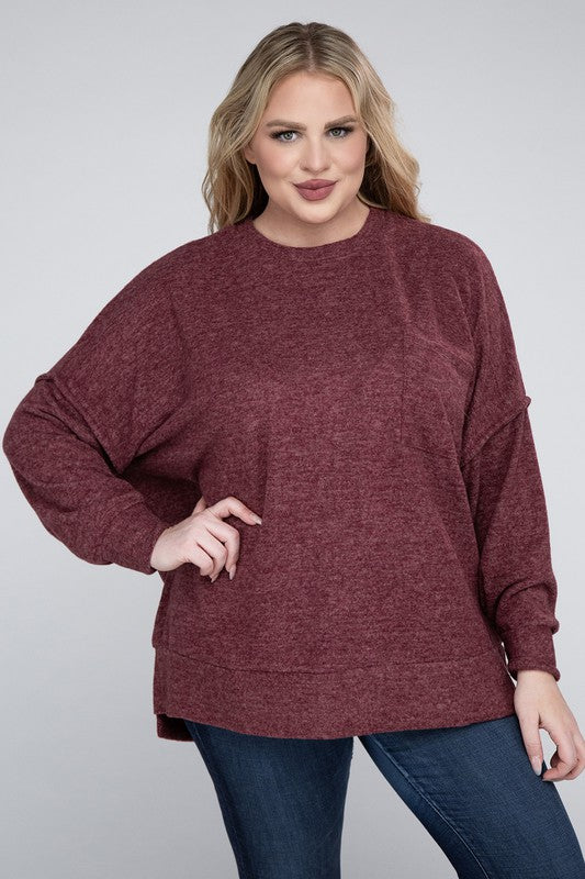 Curvy Brushed Melange Sweater (5 Colors)