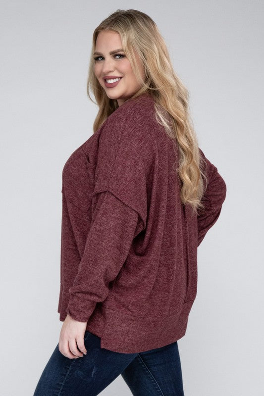 Curvy Brushed Melange Sweater (5 Colors)