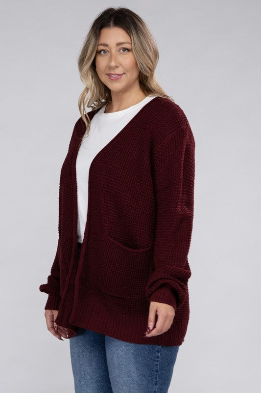 Curvy Waffle-Knit Sweater (5 Colors)