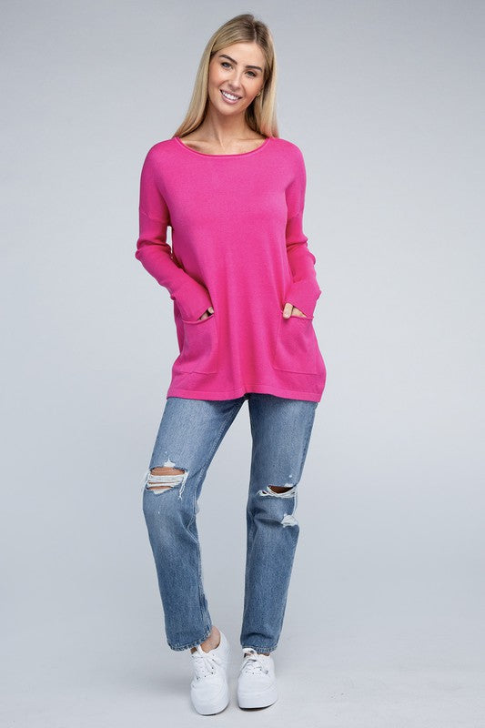 Viscose Front Pocket Sweater (5 Colors)