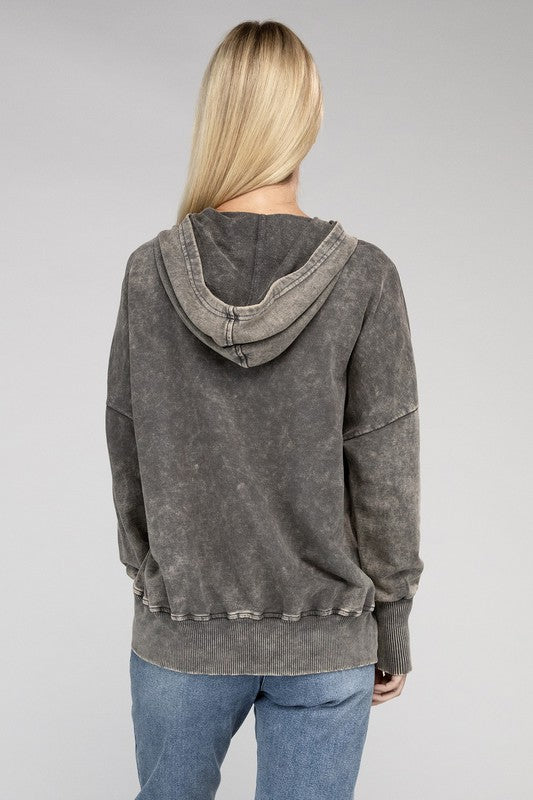 Top Trend French Terry Acid Wash Hoodie