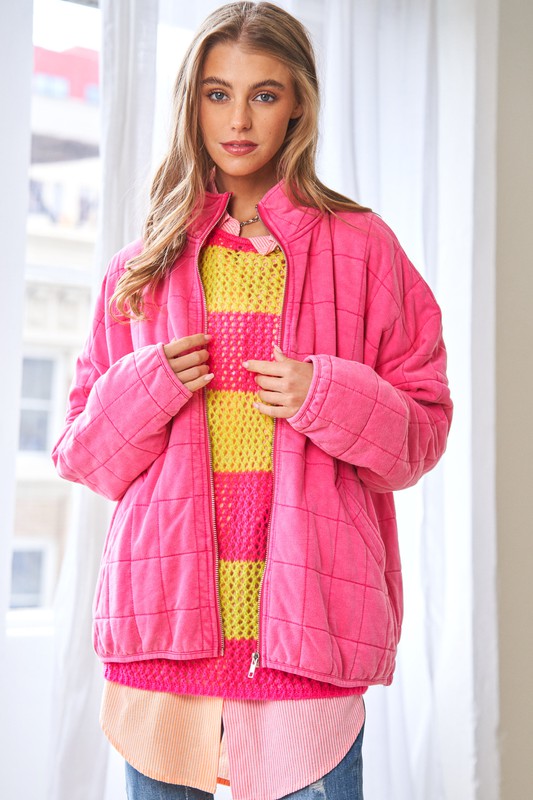 Washed Soft Comfy Oversized Quilted Jacket (4 Colors)