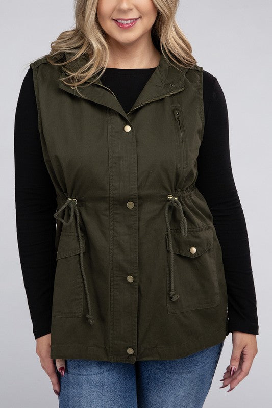 Curvy Military Hoodie Vest (2 Colors)