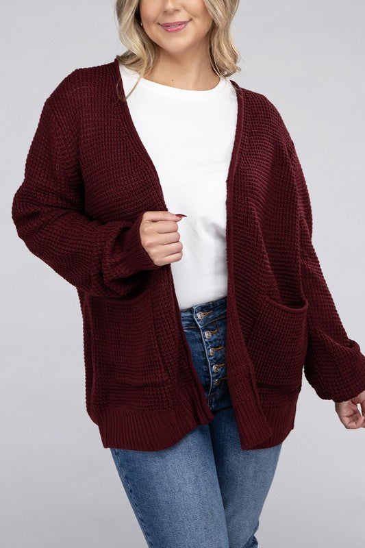 Curvy Waffle-Knit Sweater (5 Colors)