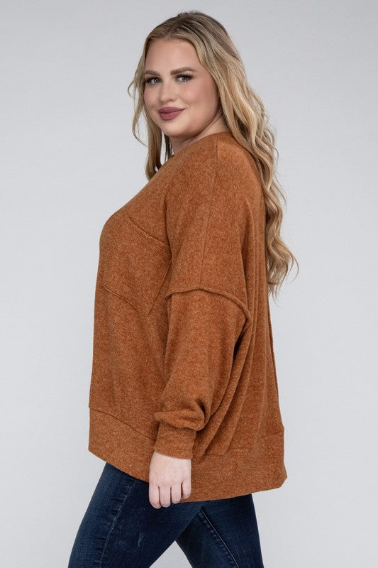 Curvy Brushed Melange Sweater (5 Colors)