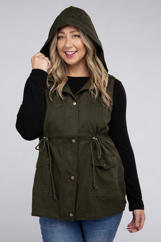 Curvy Military Hoodie Vest (2 Colors)