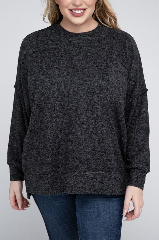 Curvy Brushed Melange Sweater (5 Colors)