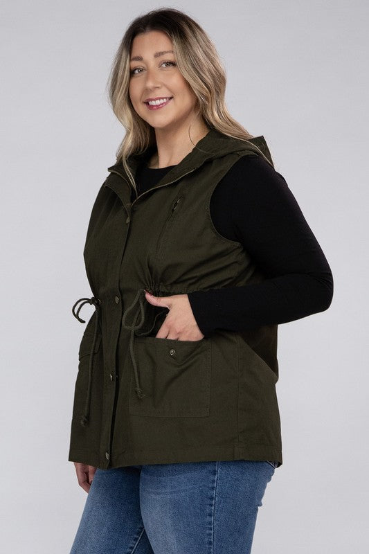 Curvy Military Hoodie Vest (2 Colors)