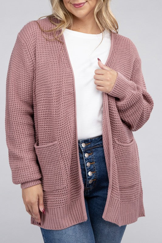 Curvy Waffle-Knit Sweater (5 Colors)