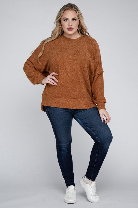 Curvy Brushed Melange Sweater (5 Colors)