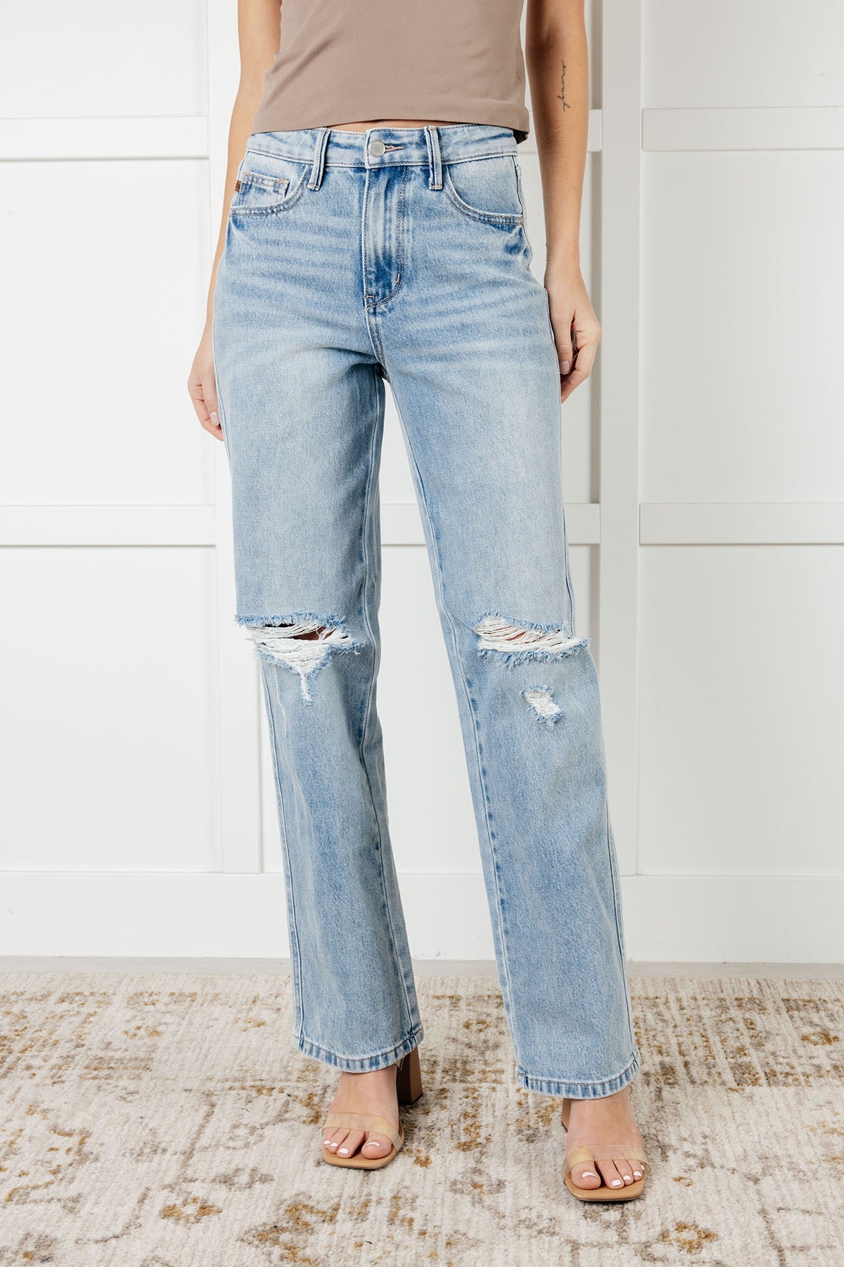 Judy Blue Patricia High Rise Rigid Magic 90's Straight Jeans