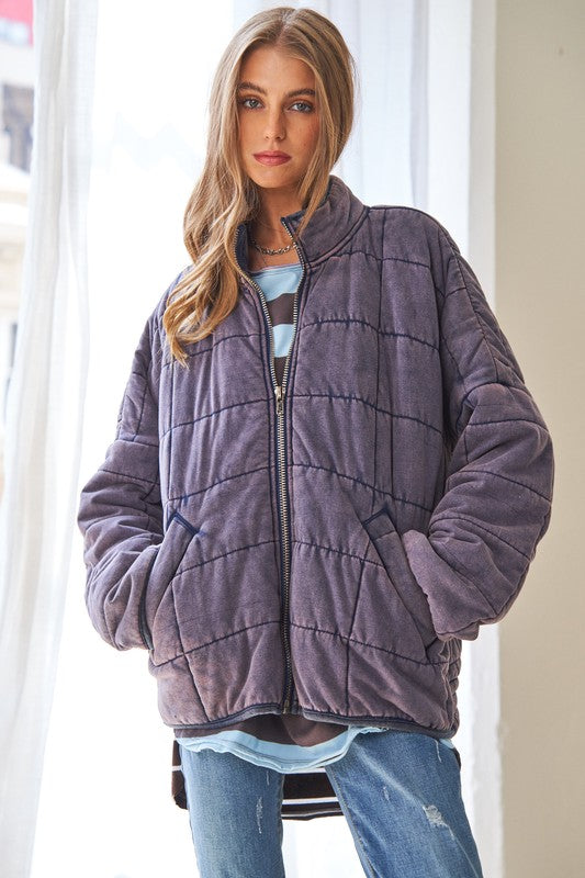 Washed Soft Comfy Oversized Quilted Jacket (4 Colors)