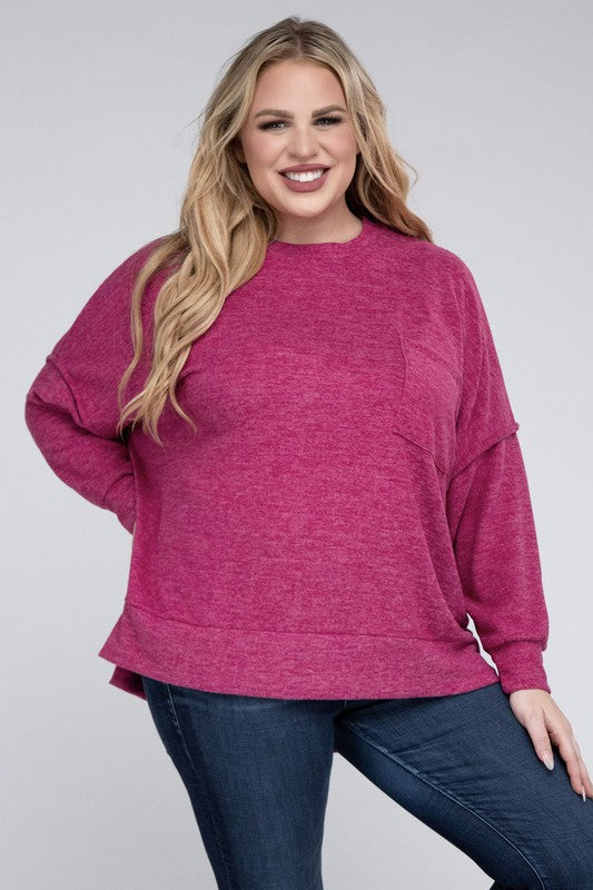 Curvy Brushed Melange Sweater (5 Colors)