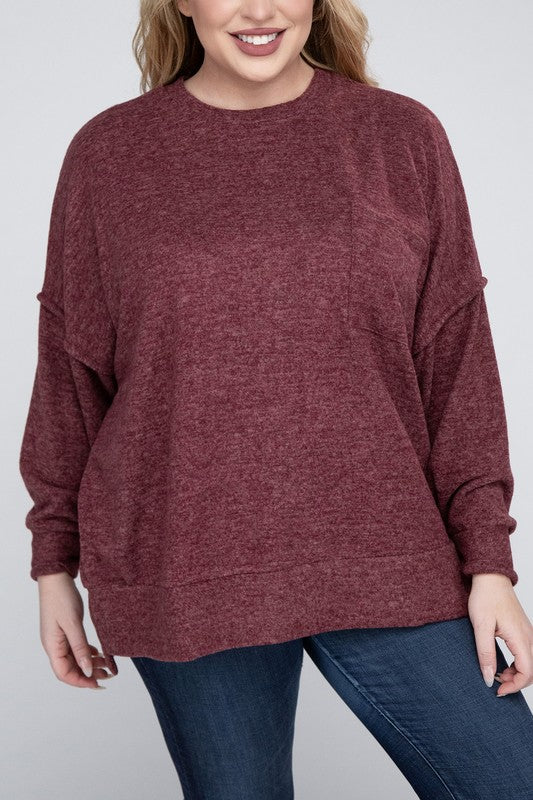 Curvy Brushed Melange Sweater (5 Colors)