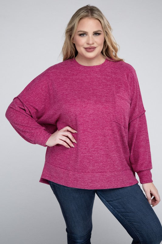 Curvy Brushed Melange Sweater (5 Colors)